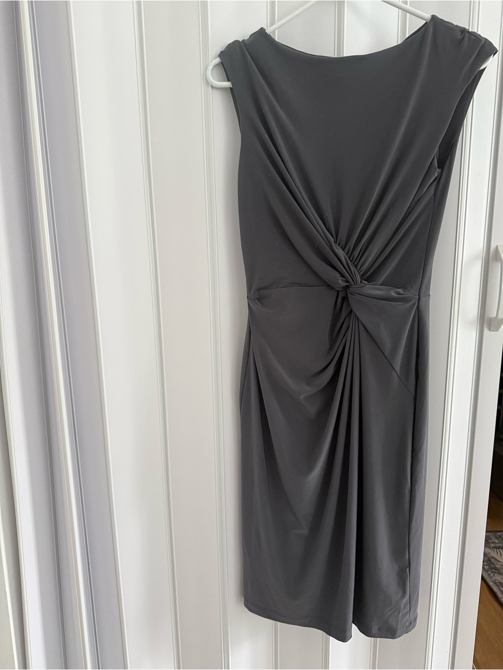 Ralph Lauren stretchy Charcoal Knot-Front Midi Dress